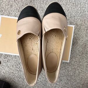 Michael Kors Beige and Black Espadrille Flats